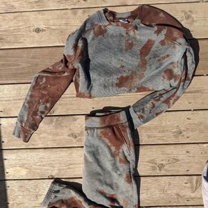 Reverse dyed womens sweat set